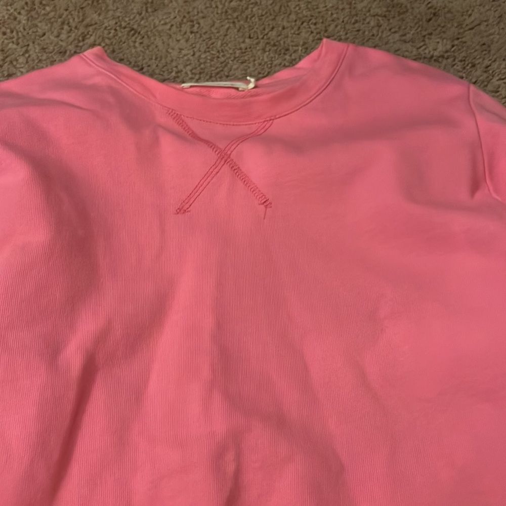 Pink Ruffled Hem Women’s Sweatshirt - Picture 5 of 7